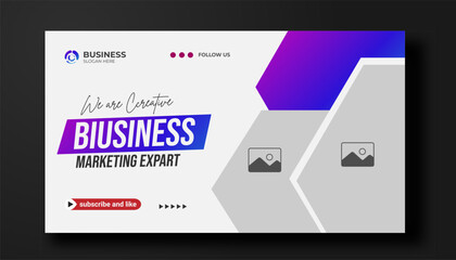 Corporate YouTube thumbnail for live workshop promotion Social media web banner and Editable Modern Video Thumbnail cover	