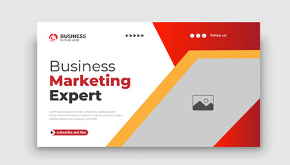Corporate YouTube thumbnail for live workshop promotion Social media web banner and Editable Modern Video Thumbnail cover	