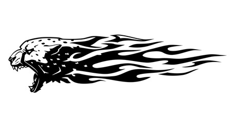 Cheetah Flame Speed, Abstract Illustration of the fastest land animal