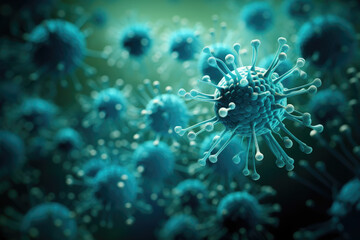 Naklejka na ściany i meble Microscope Virus Image.