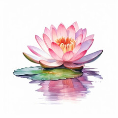 Graceful watercolor image capturing the beauty of a water lily blossom