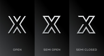Set of letter X logo icon design template elements