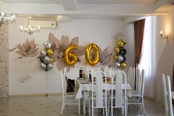 the number 60 for interior decoration on a holiday