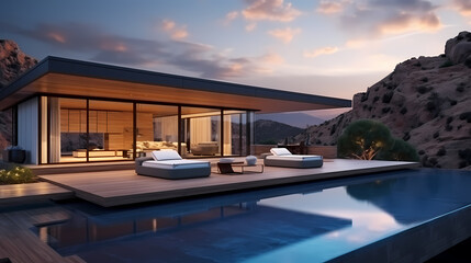 Fototapeta premium luxury villa exterior
