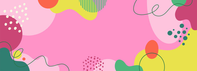 Design banner frame background .Colorful poster background vector illustration.Exotic plants, branches,art print for beauty, fashion and natural products,wellness, wedding and event.