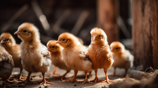 Muitas galinhas em uma fazenda