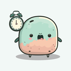 vector cute O'clock cartoon style