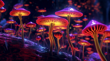 Neon Mushrooms 