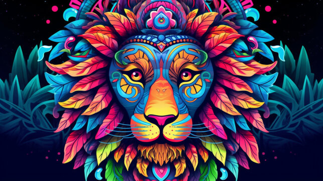 Psychedelic Lion