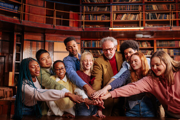 University team celebrate success.