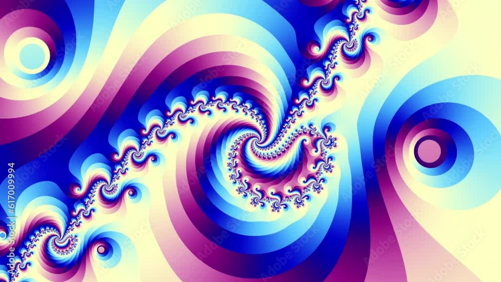 Aufkleber 4k footage. abstract futuristic fractal shapes. endless spiral. fractal background