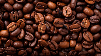 Fototapeta premium background full of coffee beans, Generative Ai