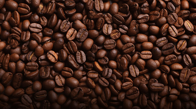 background full of coffee beans, Generative Ai