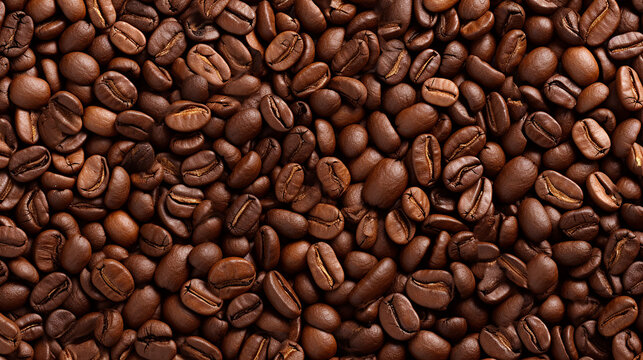 background full of coffee beans, Generative Ai