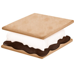 Smore roast marshmallow chocolate and biscuit