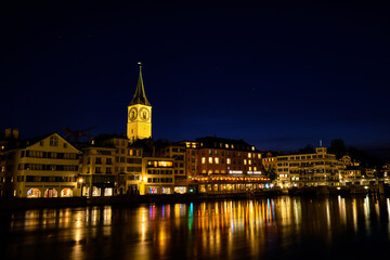 Fototapeta na wymiar Zürich at night