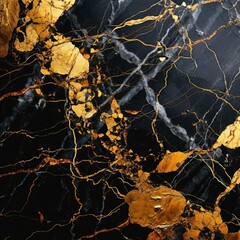 Luxury Marble Digital Art - Black Marble with Gold, Background 4K Quality, JPEG