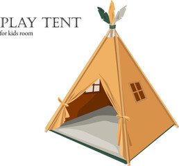 play tent in the children's room in yellow © Polina Kostiuk