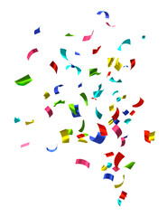Colorful confetti bursting isolated