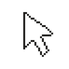 Pixel cursor. Vector illustration isolated on white background