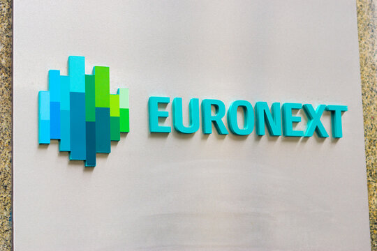 euronext logo in amsterdam stock exchange