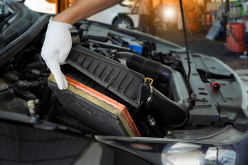 Auto mechanic working in auto repair service, Car maintenance and repairing concept,epair...