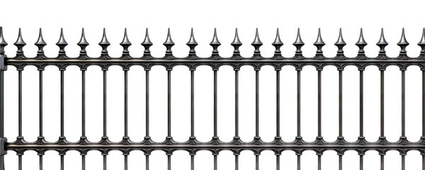 An iron fence isolated on white background - Generative AI - Powered by Adobe
