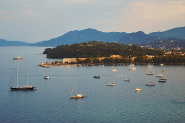 seascape with yachts