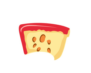 Piece of cheese, vector illustration isolated on white background