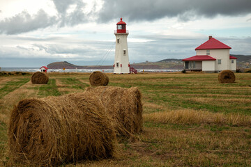 Havre Aubert Lighthouse or Amherst island lighthouse in Magdalen island - 617016796