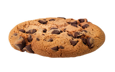 Chocolate chip cookie isolated on white and transparent background, png