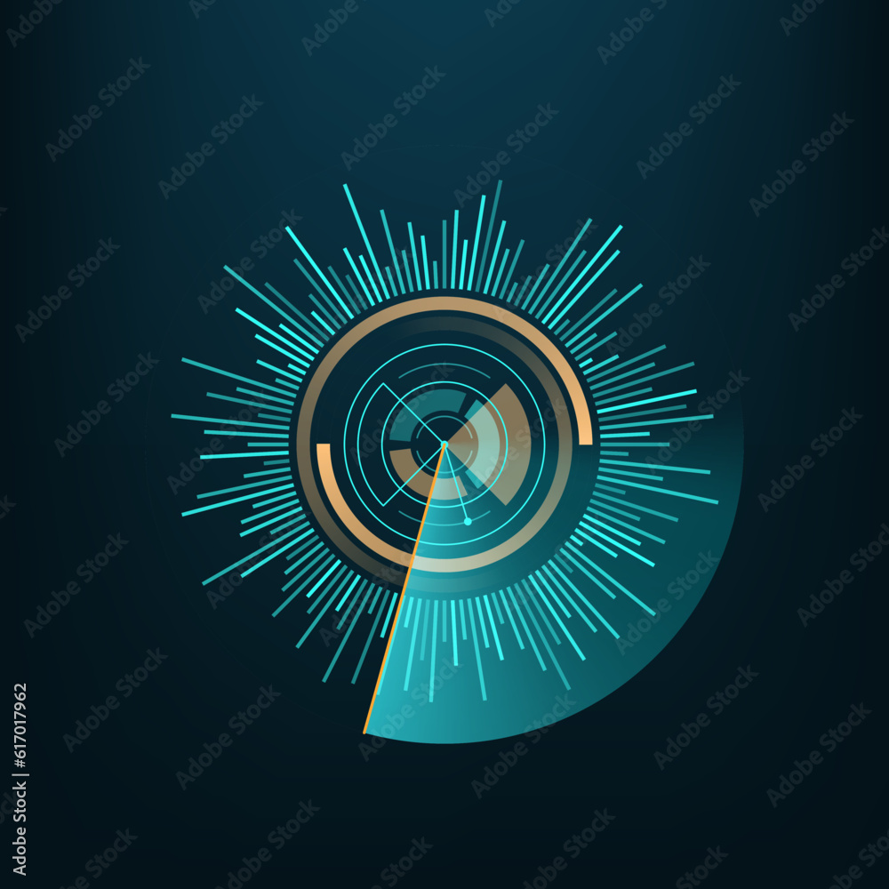 Leinwandbilder HUD round circle, digital technology interface or game UI, vector data graphic chart. Futuristic space tech graph diagram circle for infographic element, HUD hologram for information data screen