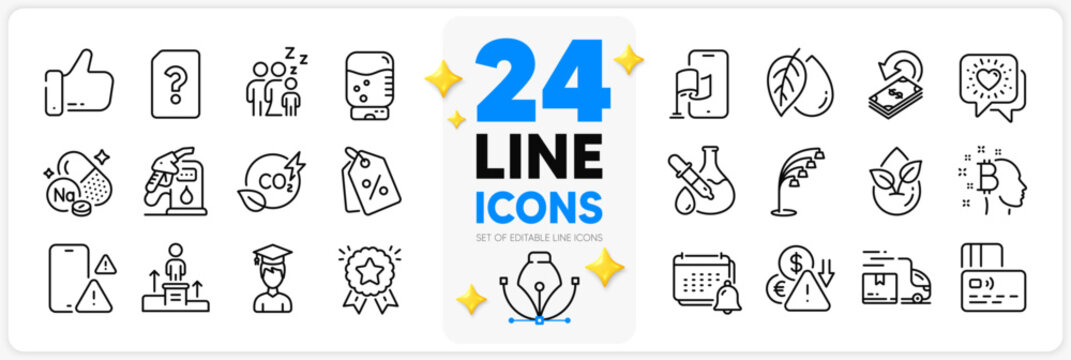 Icons set of Water cooler, Student and Sleep line icons pack for app with Organic product, Like, Friends chat thin outline icon. Floor lamp, Petrol station, Ranking star pictogram. Vector