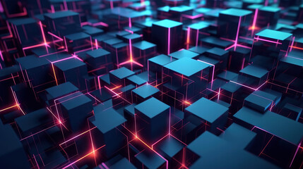 Modern digital abstract 3D background. Copy space