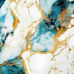 Luxury Marble Digital Art - Turquoise Marble with Gold, Background 4K Quality, JPEG 