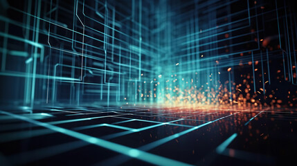 Modern digital abstract 3D background. Copy space
