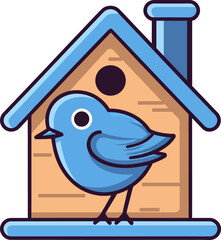 cartoon bird house
