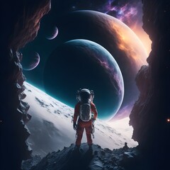 Astronaut on an alien planet