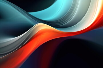 Obraz premium White, Blue and Orange Minimalist Modern Abstract Motion Background - Generative AI