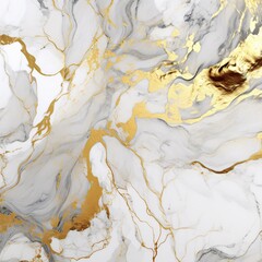 Luxury Marble Digital Art - White Marble with Gold, Background 4K Quality, JPEG	