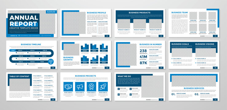 presentation template with modern concept and minimalist layout use for annual report company profile and corporate proposal