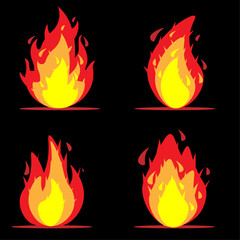 Vector flame pack in flat design