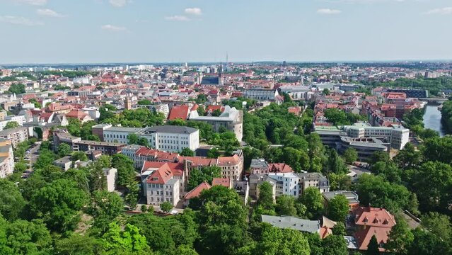 Drone shot of Art Museum Moritzburg Halle (Saale) (Kunstmuseum Moritzburg ) , Germany