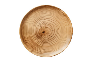 Fototapeta premium Wooden Plate With Live Edge Showcasing The Natural Wood Grain On Isolated Transparent Background, Png. Generative AI