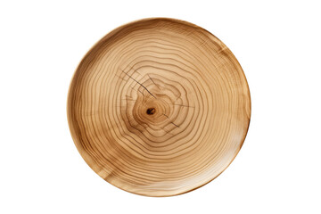 Wooden Plate With Live Edge Showcasing The Natural Wood Grain On Isolated Transparent Background, Png. Generative AI