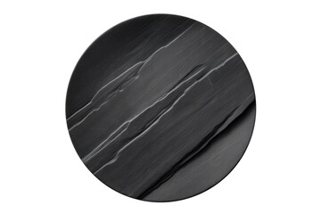 Black Slate Plate With Smooth Surface And Modern Minimalist Design On Isolated Transparent Background, Png. Generative AI