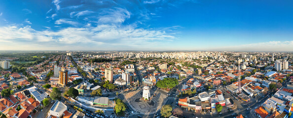 ampinas, Sao Paulo, Brazil. June 23, 2023. Aerial image of the Torre do Castelo monument. Iconic water castle with observatory and 360-degree views, plus a small historical museum.