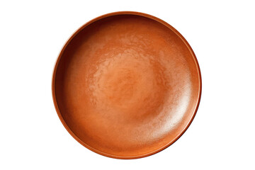 Clay Plate With Handmolded Shape And Earthy Brown Glaze On Isolated Transparent Background, Png. Generative AI