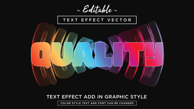 Beautiful colors of text effect style vector fully editable