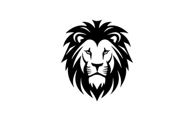 Fototapeta na wymiar Head of lion shape isolated illustration with black and white style for template.
